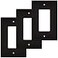 Henne Bery Modern Edge Decorative Wall Plate Switch Plate Outlet Cover Durable Solid Zinc Alloy Single Decorator 3PK Matte Black