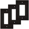 Henne Bery Modern Edge Decorative Wall Plate Switch Plate Outlet Cover Durable Solid Zinc Alloy Single Decorator 3PK Matte Black