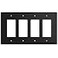 Henne Bery Modern Edge Decorative Wall Plate Switch Plate Outlet Cover Durable Solid Zinc Alloy Quad Decorator Matte Black