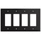 Henne Bery Modern Edge Decorative Wall Plate Switch Plate Outlet Cover Durable Solid Zinc Alloy Quad Decorator Matte Black