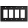 Henne Bery Modern Edge Decorative Wall Plate Switch Plate Outlet Cover Durable Solid Zinc Alloy Quad Decorator Matte Black