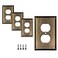 SLEEKLIGHTING SleekLighting Wall plates Decorative Classic Antique Brass Electric Outlet and Switch Covers Style Style 1 Gang Duplex 4 Pack