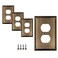 SLEEKLIGHTING SleekLighting Wall plates Decorative Classic Antique Brass Electric Outlet and Switch Covers Style Style 1 Gang Duplex 4 Pack