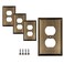 SLEEKLIGHTING SleekLighting Wall plates Decorative Classic Antique Brass Electric Outlet and Switch Covers Style Style 1 Gang Duplex 4 Pack