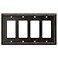 Henne Bery Sunken Pearls Heavy Duty Decorative Wall Plate Switch Plate Outlet Cover Quad Decorator Aged Bronze