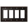 Henne Bery Sunken Pearls Heavy Duty Decorative Wall Plate Switch Plate Outlet Cover Quad Decorator Aged Bronze