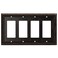 Henne Bery Sunken Pearls Heavy Duty Decorative Wall Plate Switch Plate Outlet Cover Quad Decorator Aged Bronze