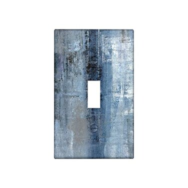 ReHeBaZi Blue Grey Wall Plate 1 Gang Toggle Switch Decortive Light Switch Cover Modern Abstract Art Wall Plate Cover Wallplates for Bedroom Kitchen Home Decor