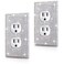 Gaocai 2 Pcs Shiny Silver Rhinestones Outlet Covers Wall Plates Light Switch Cover Plate Rhinestones Outlet Plate Decoration Outlet Switch Cover Wall Plate Outlet Cover