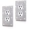 Gaocai 2 Pcs Shiny Silver Rhinestones Outlet Covers Wall Plates Light Switch Cover Plate Rhinestones Outlet Plate Decoration Outlet Switch Cover Wall Plate Outlet Cover