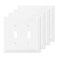 MLLIZH 2Gang Modern Edge Decorative Wall Plate Cover Switch Outlet Double Toggle Electrical Faceplate for Light Switches Smart Switch GFCI Dimmers Receptacle USB Outlet 4 Pack Double Toggle