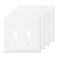 MLLIZH 2Gang Modern Edge Decorative Wall Plate Cover Switch Outlet Double Toggle Electrical Faceplate for Light Switches Smart Switch GFCI Dimmers Receptacle USB Outlet 4 Pack Double Toggle