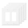 MLLIZH 2Gang Modern Edge Decorative Wall Plate Cover Switch Outlet Double Decorator Electrical Faceplate for Light Switches Smart Switch GFCI Dimmers Receptacle USB Outlet 4 Pack Double Decorator