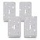 Gaocai 4 Pcs Silver Shiny Silver Rhinestones Wall Plate 1 Gang Toggle Light Switch Cover Decorative Durable Switch Covers