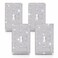 Gaocai 4 Pcs Silver Shiny Silver Rhinestones Wall Plate 1 Gang Toggle Light Switch Cover Decorative Durable Switch Covers