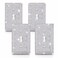 Gaocai 4 Pcs Silver Shiny Silver Rhinestones Wall Plate 1 Gang Toggle Light Switch Cover Decorative Durable Switch Covers