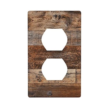 YWTZWT Brown Rustic Wood Print Outlet Cover Wall Plate Single Duplex Receptacle Cover Electrical Outlet Plate Farmhouse Decorative Switch Plate450 x 276 Inch