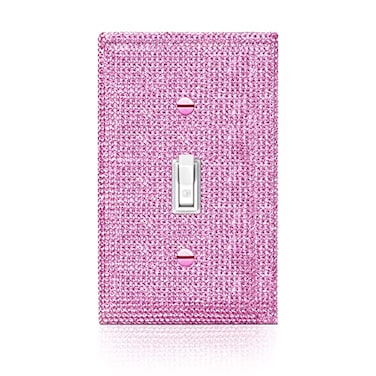 Gaocai 1 Pcs Shiny Silver Pink Rhinestone Wall Plate Cover 1 Gang Decorative Light Switch Cover Rhinestones Switch Covers