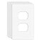 MLLIZH 1Gang Screwless Decorative Wall Plates standerSize Unbreakable Thermoplastic Faceplate Cover for Decorator Receptacle Outlet Switch White 4 Pack Single DuplexWhite