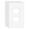 MLLIZH 1Gang Screwless Decorative Wall Plates standerSize Unbreakable Thermoplastic Faceplate Cover for Decorator Receptacle Outlet Switch White 4 Pack Single DuplexWhite