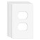 MLLIZH 1Gang Screwless Decorative Wall Plates standerSize Unbreakable Thermoplastic Faceplate Cover for Decorator Receptacle Outlet Switch White 4 Pack Single DuplexWhite