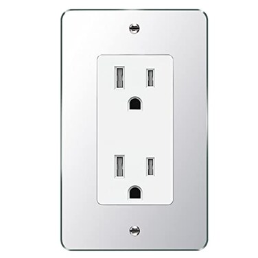 Suluor Silver Mirrored Acrylic Wall Plate Switch Light Cover Durable Decorative Outlet Covers Switch Plates And Outlet Covers