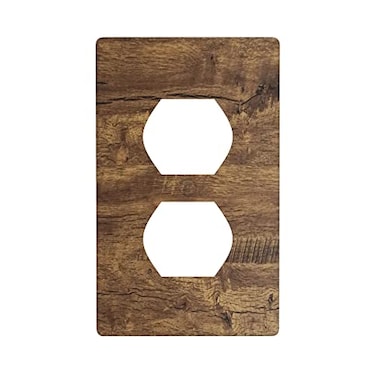 YWTZWT Rustic Wood Print Outlet Covers Wall Plate Single Duplex Receptacle Cover Electrical Outlet Plate Brown Farmhouse Decorative Switch Plate450 x 276 Inch