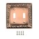 SLEEKLIGHTING SleekLighting Wall plates Decorative Tumbled Antique Copper Electric Outlet and Switch Covers Style 2 Gang Toggle 1 Pack