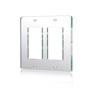Alckerou Mirror Light Switch Plates Double Rocker 472 X 472 Switch Light Cover Durable Wall Plates Outlet Covers Acrylic Mirrored Decorative Double Rocker