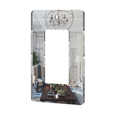 Alckerou Mirror Light Switch Plates Single Rocker 472 X 291 Switch Light Cover Durable Wall Plates Decorative Outlet Covers Acrylic Mirrored Single Rocker