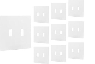 Power Gear Double Toggle Screwless Wall Plate Cover 475 H x 475 L Outlet Covers Wall Plate Light Switch Cover Plate Switch Plates and Outlet Covers Outlet Cover Plate UL Listed 10 PK 70654