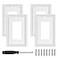 Ranweydi White Modern Decorative Wall Plate Light Switch Cover Decorator Outlet Covers Rocker Switch Plates Bamboo Fiber Material Wall Plates for Kitchen Bathroom 1 Gang Single Decorator4 Pack