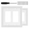 OKAYZIP White Decorative Double Decorator Switch Covers Wall Plate Natural Material Rocker Switch Plates for Receptacle GFCI Outlet Dimmer Switch Modern Style 2 Gang Decorator 2 Pack