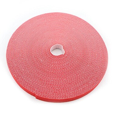 SAISN Saisn Reusable Fastening Tape Cable Ties 34 Inch Double Side Hook Roll 25 Yard Red