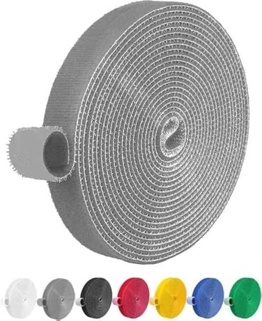 IFNOW 32FT Reusable Fastening Tape Cable Ties DoubleSided HookandLoop Cable Management Tape Strength and Durability 04Width 1 Gray