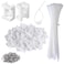XHF 100 Pcs Cable Zip Tie Saddle Type Mounts Base with 100 Pcs 8 Cable Ties and 100 Pcs Tapping Screw Wire Cable Clips Organizer Holders Clamps White