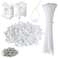 XHF 100 Pcs Cable Zip Tie Saddle Type Mounts Base with 100 Pcs 8 Cable Ties and 100 Pcs Tapping Screw Wire Cable Clips Organizer Holders Clamps White