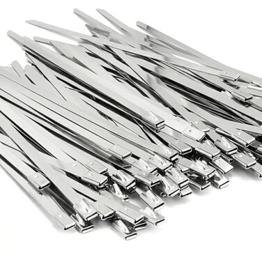 Mamfous 100PCS 157 inch 304 Stainless Steel Zip Ties Metal Zip Ties Heavy Duty Locking Cable ties Strap for Exhaust Wrap Garage Outdoor 1575