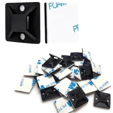 ALLWIN 34 Zip Tie Mounts 240PCS Self Adhesive Cable Tie Mounts Wire Cable Anchors Squares Holders for Cable Management Outdoor Indoor 240PCS 34INCH Black