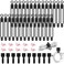 OneLeaf 48Pcs Cord Organizer Kit Reusable Elastic Silicone Cable Ties Strong Adhesive Cable Clips for Cable Management Multipurpose Wire Management for Bundling and Fastening Various Wires Black