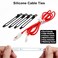 OneLeaf 48Pcs Cord Organizer Kit Reusable Silicone Cable Ties Strong Adhesive Cable Clips for Cable Management Multipurpose Wire Management for Bundling and Fastening Various Wires Black White