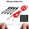 OneLeaf 48Pcs Cord Organizer Kit Reusable Silicone Cable Ties Strong Adhesive Cable Clips for Cable Management Multipurpose Wire Management for Bundling and Fastening Various Wires Black White