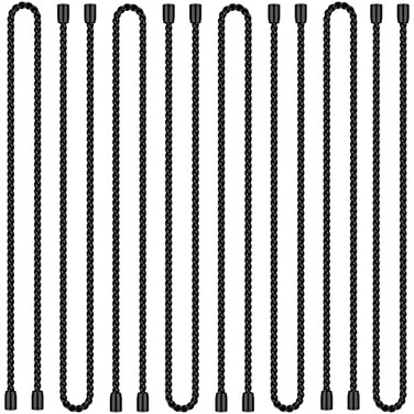 HTHOOOOOME 8PCS 18Inch Silicone Cable Ties Bendable Rubber Twist Ties Reusable Twist Ties for Cords gear ties for Organizing Bundling Black