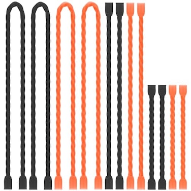 Dreamxiang 12pcs 312Inch Silicone Cable Ties Reusable SteelCore Silicone Twist Cable Tie Straps for Bundling and Organizing Bendable Holder Strap for Indoor and Out All Purpose BlackOrange