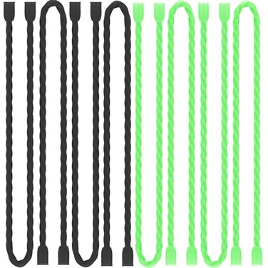 Dreamxiang 8pcs 12Inch Silicone Cable Ties Reusable SteelCore Silicone Twist Cable Tie Straps for Bundling and Organizing Bendable Holder Strap for Indoor and Out All Purpose BlackBright Green