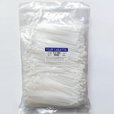 ECRAB Zip Ties 4 Inch 1000 Pack Small Clear White Cable Ties Indoor and Outdoor Nylon SelfLocking Wire Ties