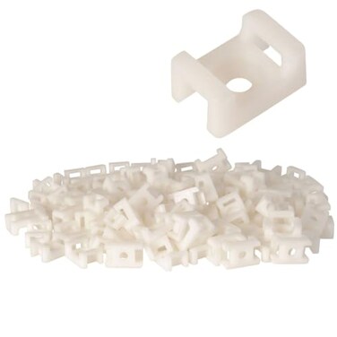 GTSE 100 Pack Of WhiteClear Screw Mounts Zip Ties Up To 02 Wide Saddle Type Zip Tie Anchors