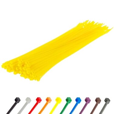 GTSE 12 Inch Yellow Zip Ties 100 Pack 50lb Strength UV Resistant Long Nylon Cable Ties SelfLocking 12 Tie Wraps
