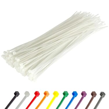 GTSE 6 Inch WhiteClear Zip Ties 100 Pack 40lb Strength UV Resistant Strong Nylon Cable Ties SelfLocking 6 Tie Wraps