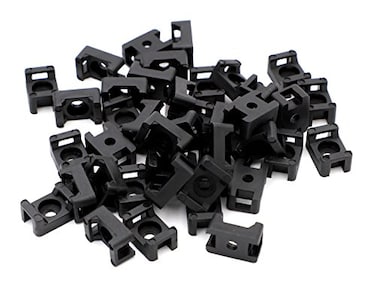 iexcell 100 Pcs Black 45mm Cable Tie Base Saddle Type Mount Wire Holder